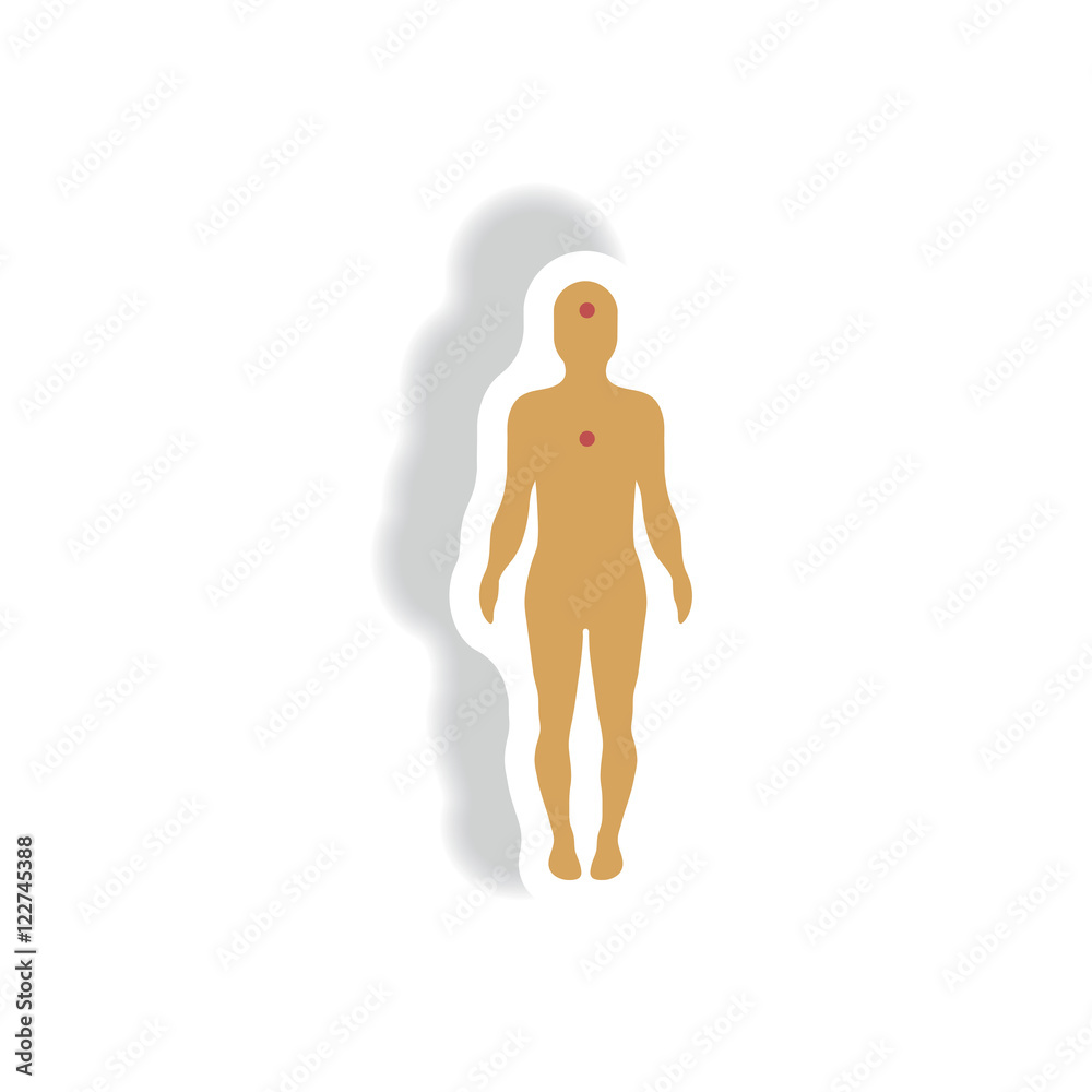 Vector paper sticker various symptoms of Tuberculosis on the human Vector paper sticker various symptoms of Tuberculosis on the human