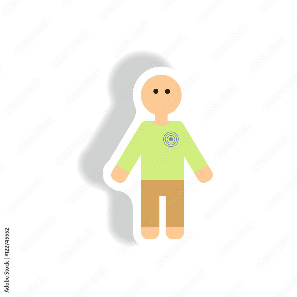 Vector paper sticker various symptoms of leukemia on the human Vector paper sticker various symptoms of leukemia on the human