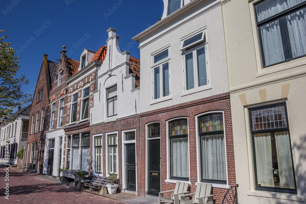 Street with typical dutch houses in Alkmaar