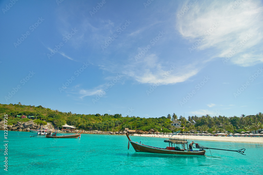 Exotic beach at paradise island in Thailand. Exotic beach at paradise island in Thailand.