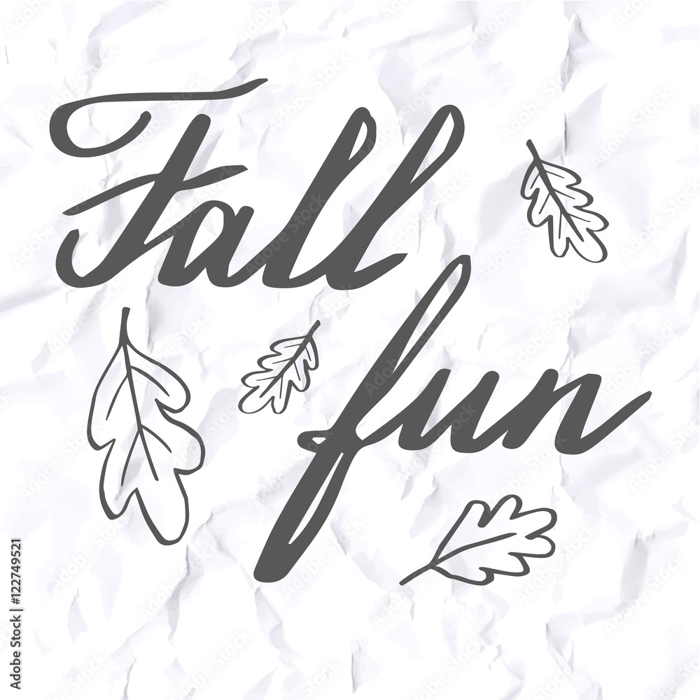 Obraz premium Autumn hand lettering and calligraphy design
