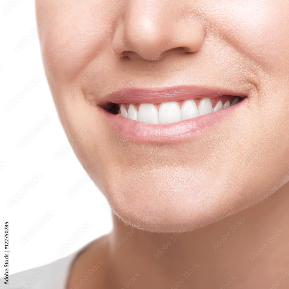 Obraz premium Beautiful wide smile of young woman.