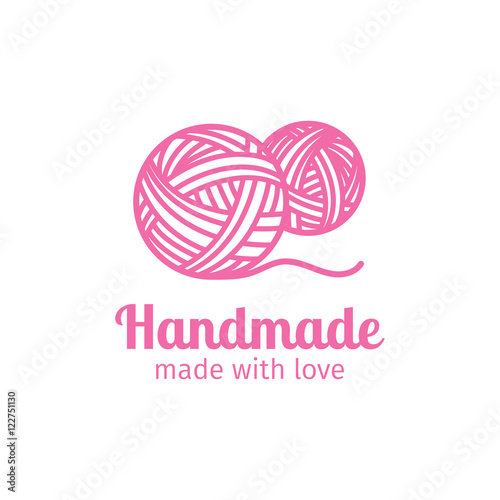Handmade thin line icon. Made with love. Vector illustration
