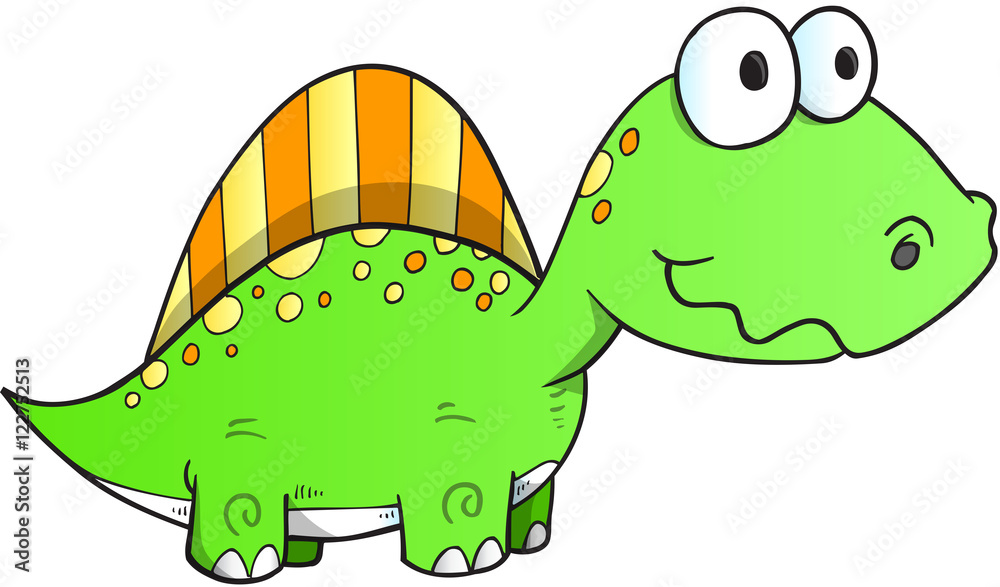Obraz premium Cute Dinosaur Vector Illustration Art