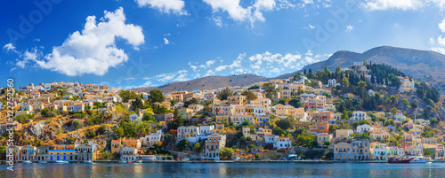 Panoramic view of the coast the island  Symi, Greece © vladimircaribb