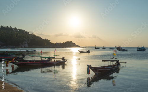 sunset sea coast view at Koh Tao island , Samui, Thailand