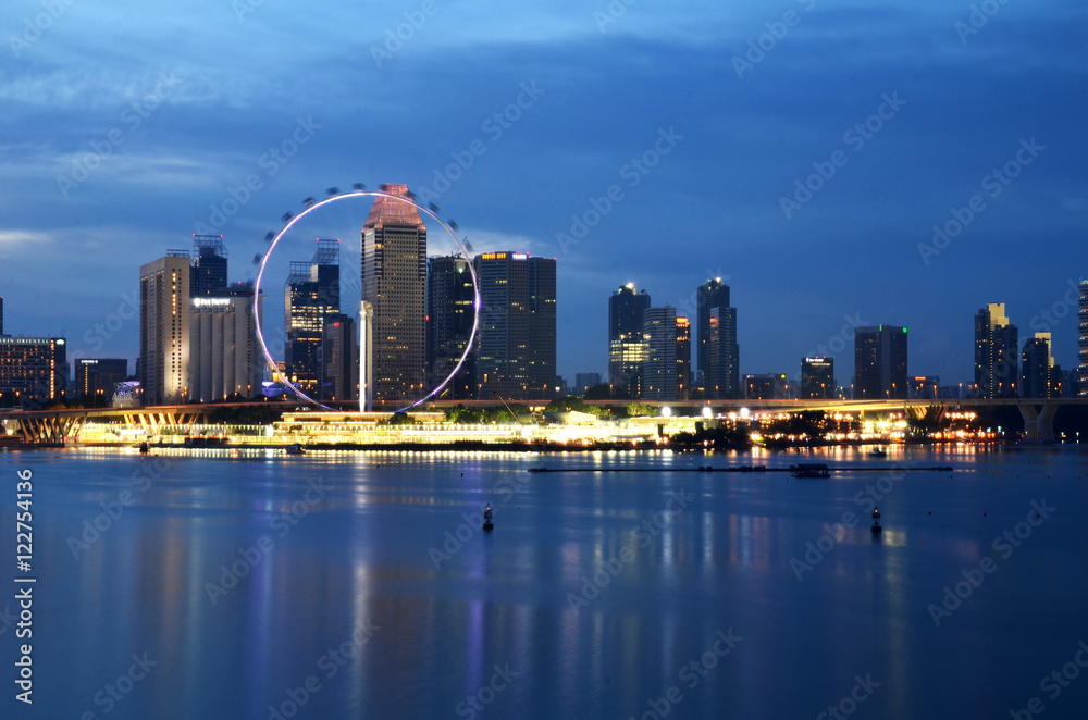 Obraz premium Singapore cityscape during sunset