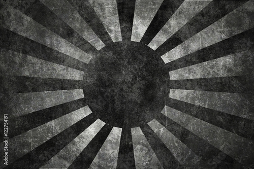 black Japan flag on concrete textured dark background