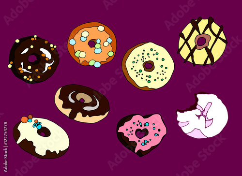 delicious sweet donuts