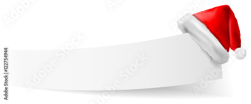 Frohe Weihnachten Zettel Banner mit Weihnachtsmütze Nikolaus Mütze