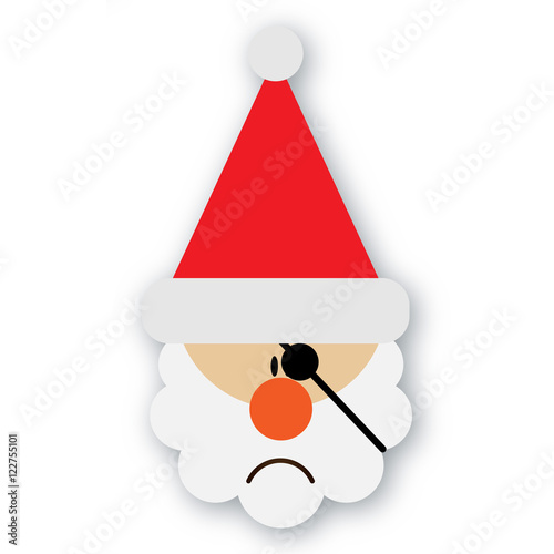 Santa Claus in a Christmas hat on the transparent backgroung  