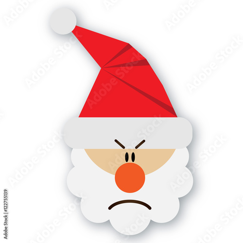 Santa Claus in a Christmas hat on the transparent backgroung  