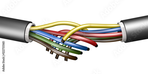 Electrical cables handshake photo