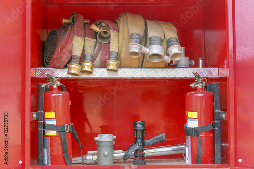 equipment of a modern fire engine