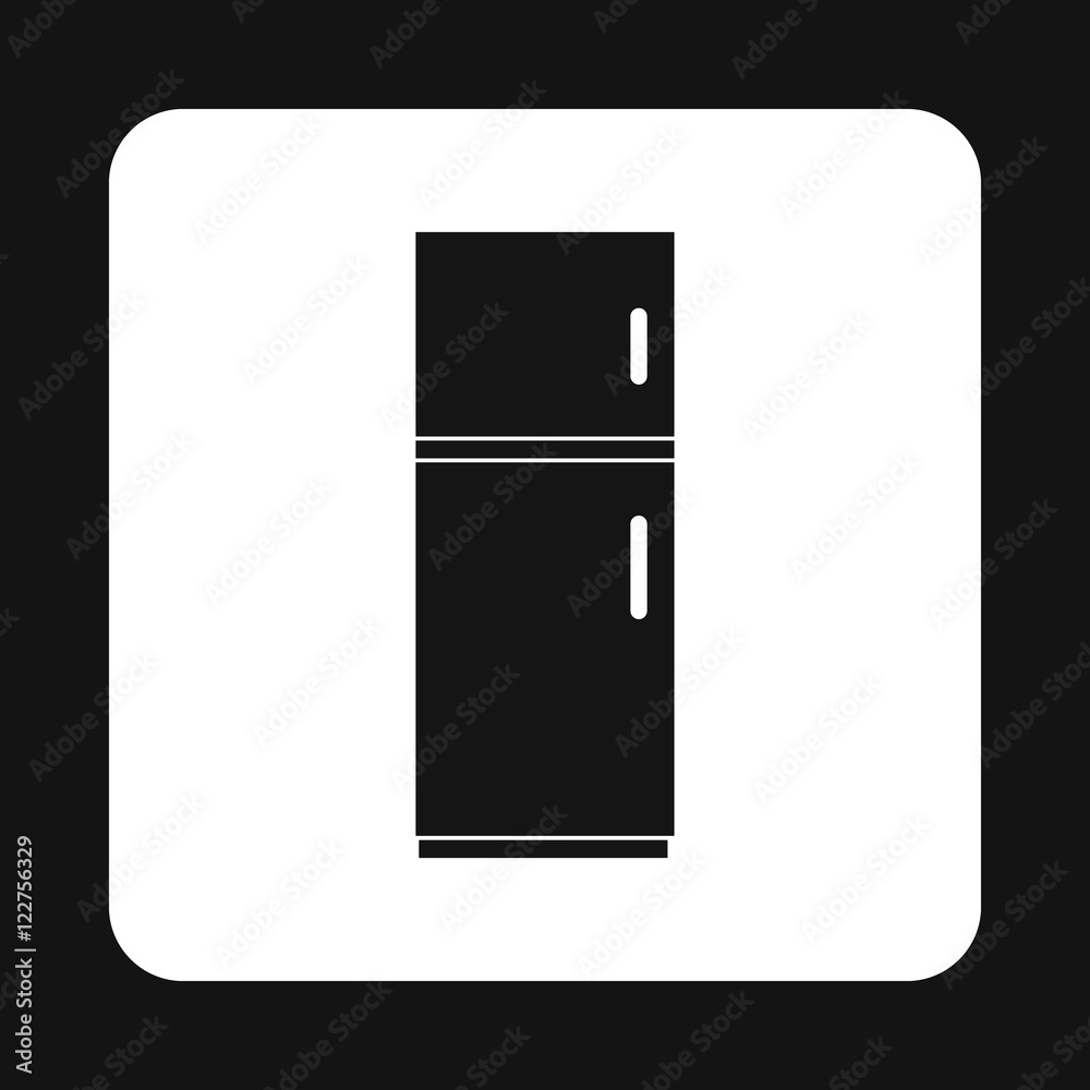 Refrigerator icon in simple style isolated on white background. Home appliances symbol vector illustration