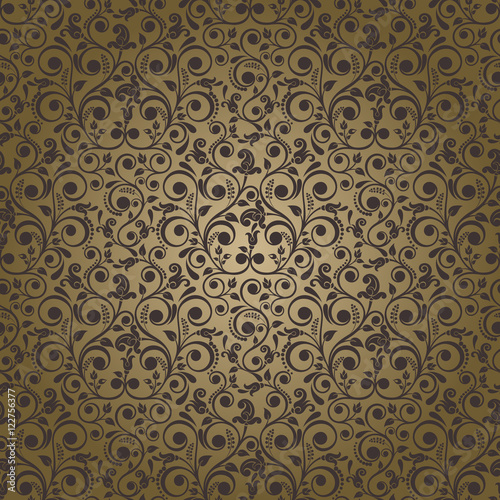 Seamless background of brown color in the style of baroque