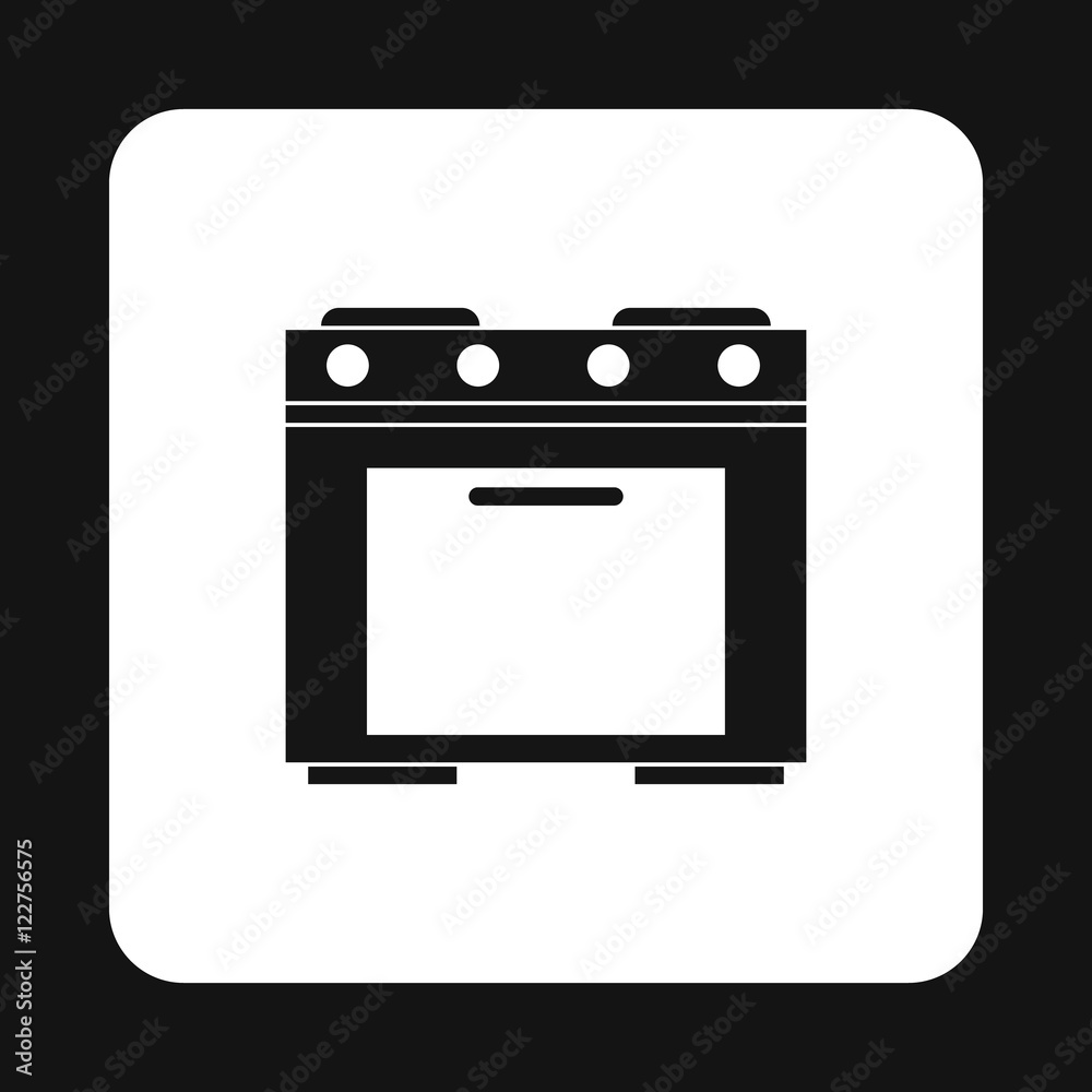 Gas stove icon in simple style isolated on white background. Home appliances symbol vector illustration Gas stove icon in simple style isolated on white background. Home appliances symbol vector illustration