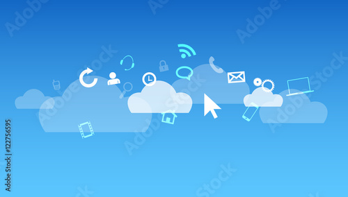 connessione, cloud, internet, nuvola