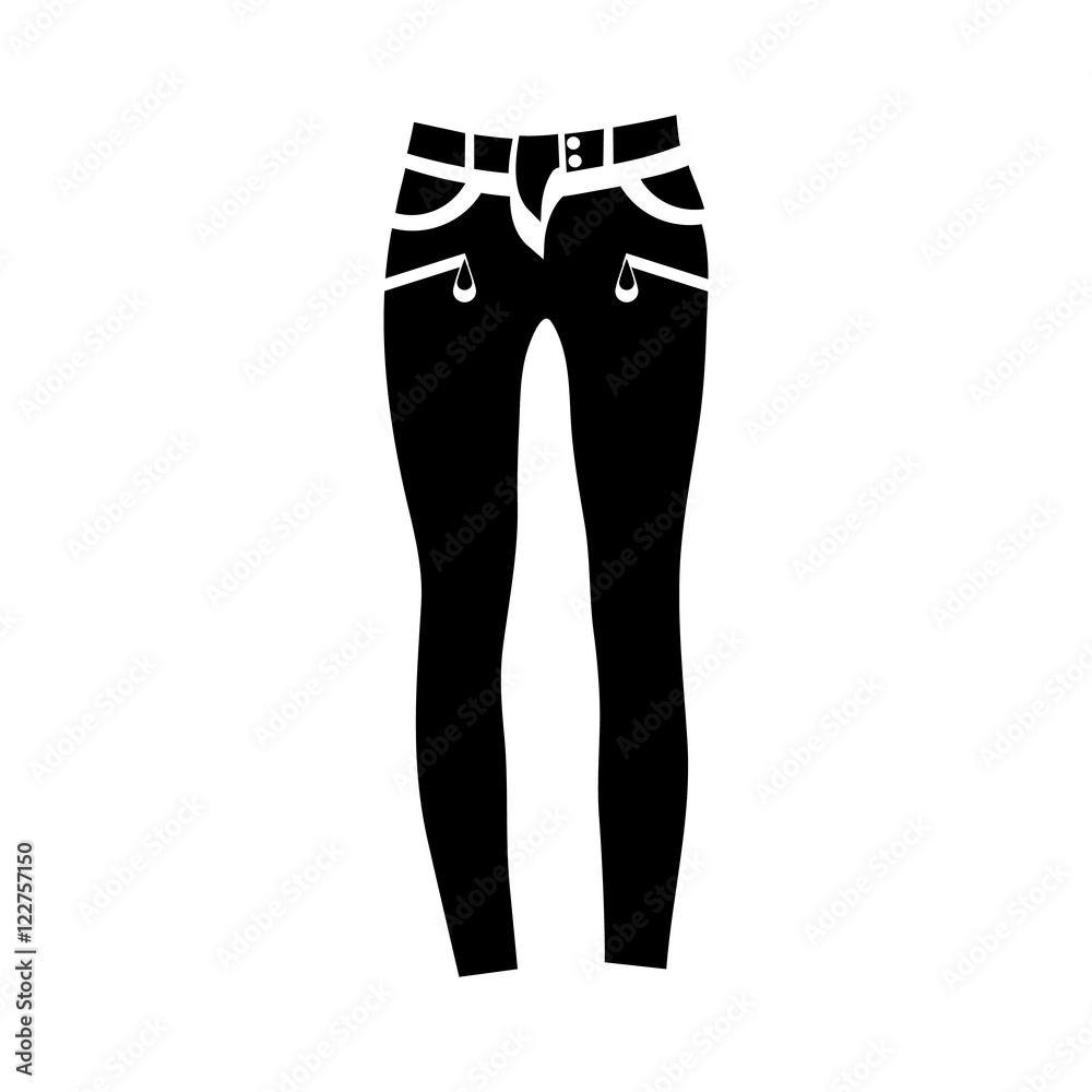 Womens jeans icon in simple style isolated on white background. Clothing symbol vector illustration Womens jeans icon in simple style isolated on white background. Clothing symbol vector illustration