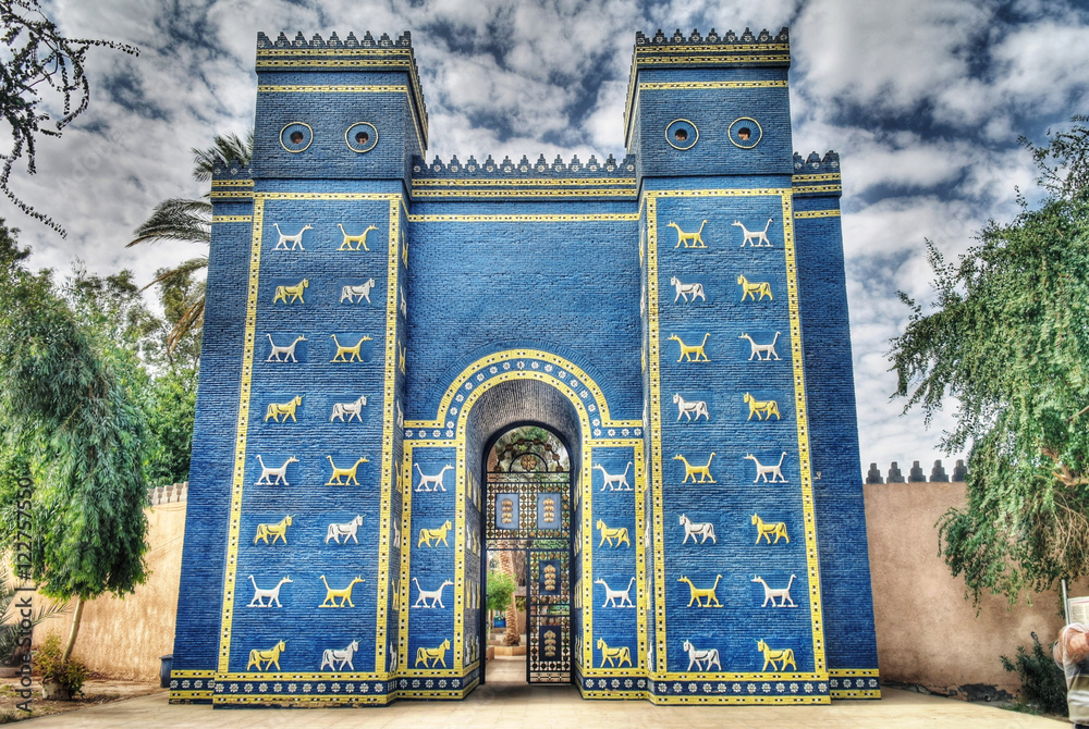 Photo & Art Print Copy of Ishtar gates in Babylon ruines , Iraq