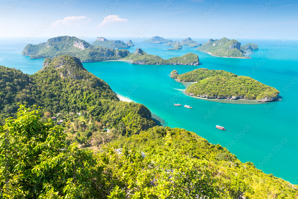 View from highest viewpoint of Angthong national marine park nea