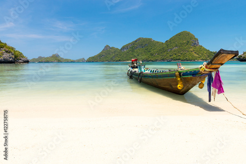 Traditional fishing longtail boat at Angthong national marine pa