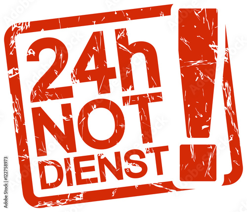 red stamp with text 24h Notdienst