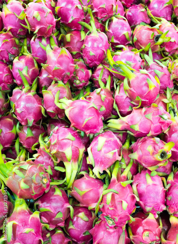Dragon fruit on market stand natural background, Thailand Dragon fruit on market stand natural background, Thailand