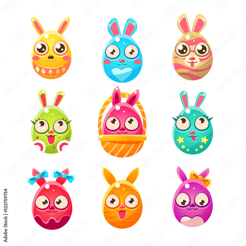 Egg Shaped Easter Bunny In Different Designs