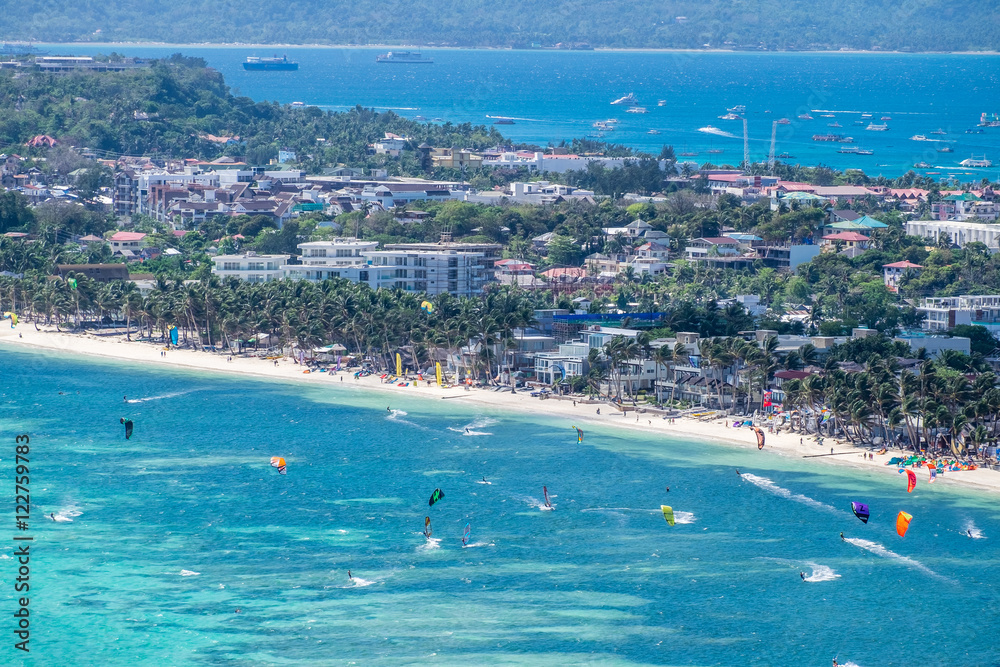 Obraz premium View of Bulabog beach, one of the most sought-after spots for ki