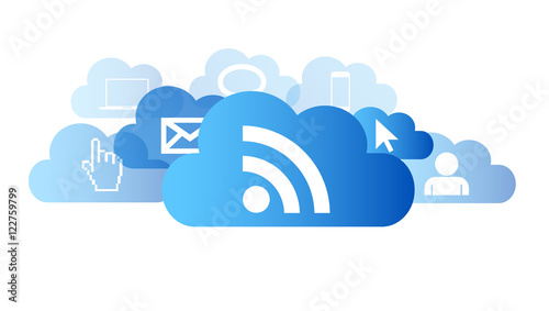 connessione, cloud, internet, nuvola