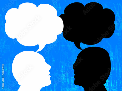 Talking figures with talk balloons