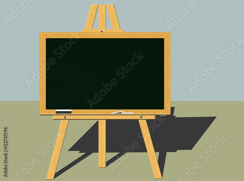 Blank Blackboard with Stand - An illustration of a blank blackboard with stand or easel. 