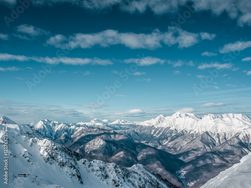 Winter Mountain peak landscape © customdesigner