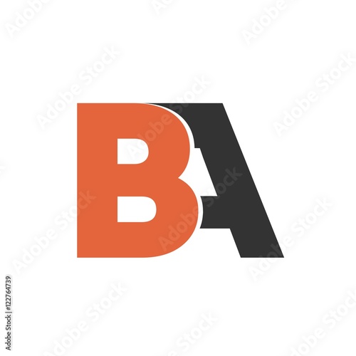 BA letter initial logo design