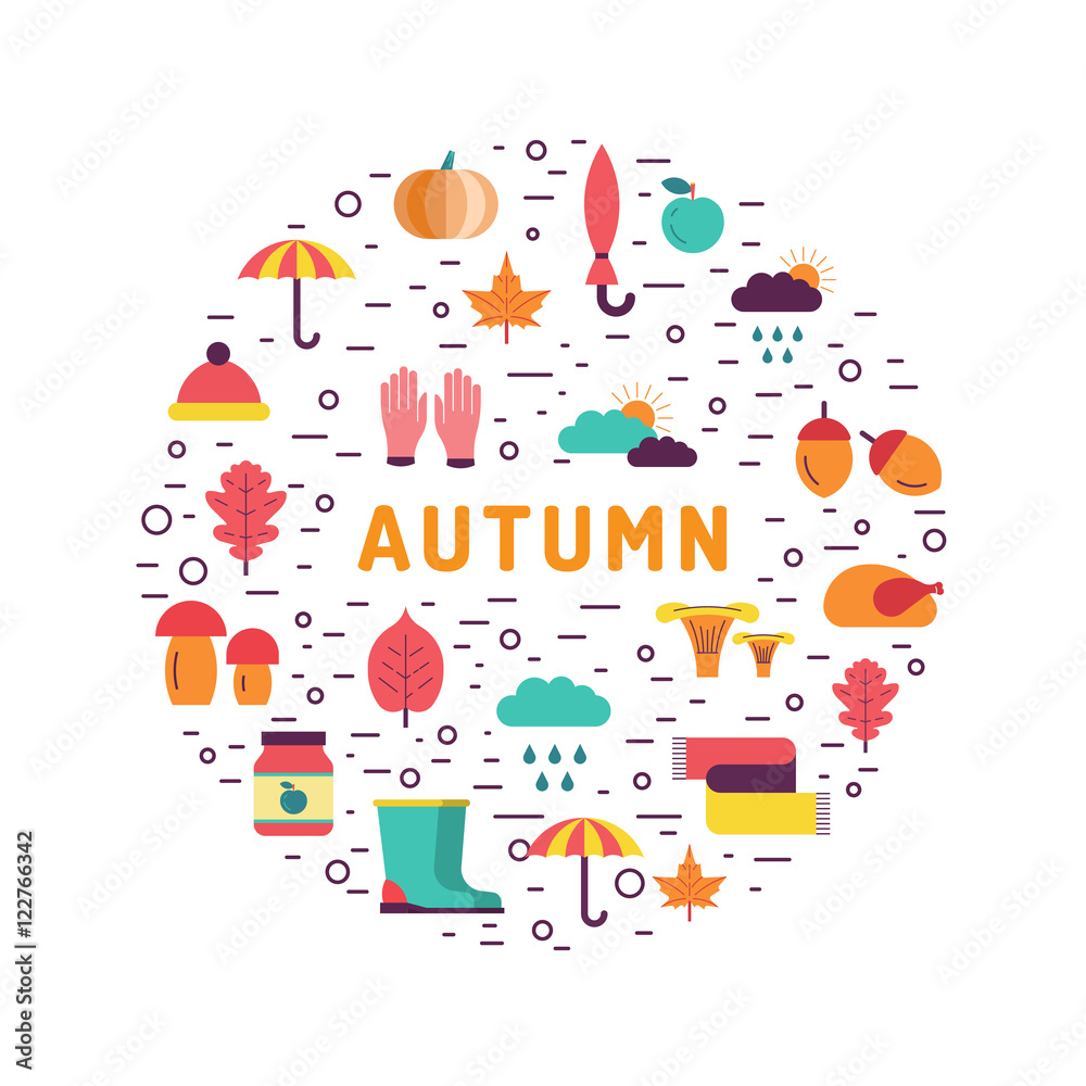 Set autumn icon