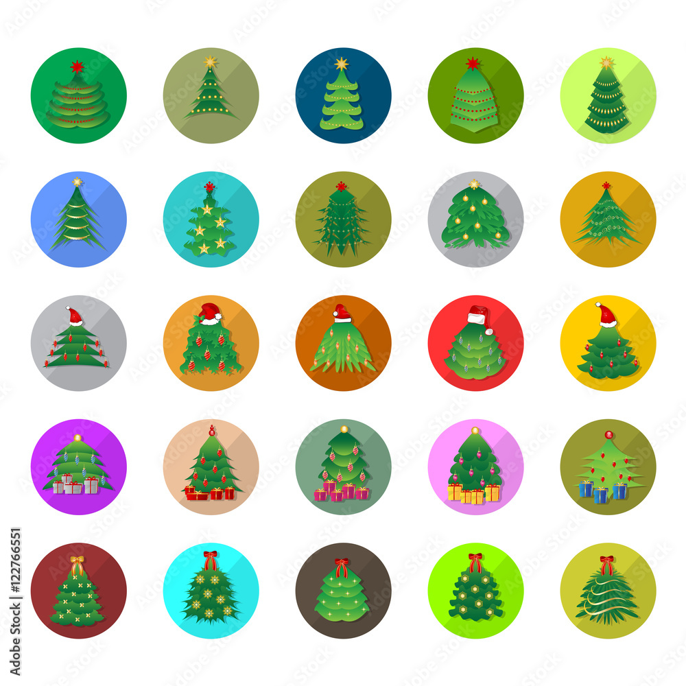 Christmas Tree Icons Set - Isolated On White Background - Vector Illustration, Graphic Design. For Web,Websites,Print,Presentation Templates,Mobile Applications And Promotional Materials Christmas Tree Icons Set - Isolated On White Background - Vector Illustration, Graphic Design. For Web,Websites,Print,Presentation Templates,Mobile Applications And Promotional Materials