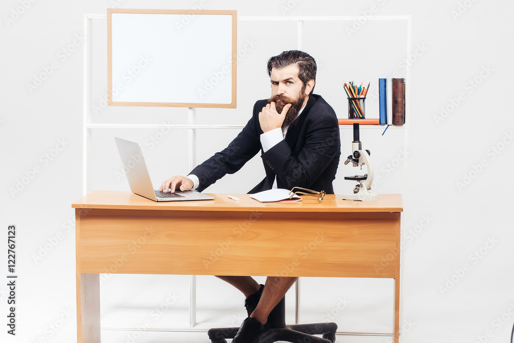 Handsome businessman with laptop Handsome businessman with laptop
