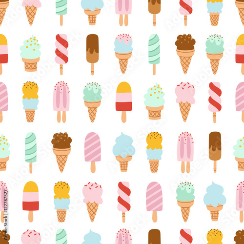 Mixed ice cream repeat pattern