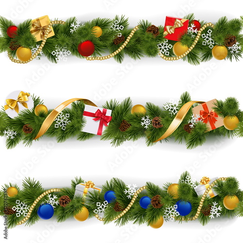 Vector Christmas Border Set 5