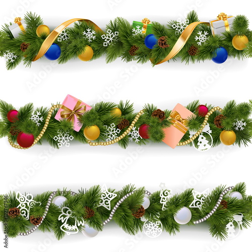 Vector Christmas Border Set 6