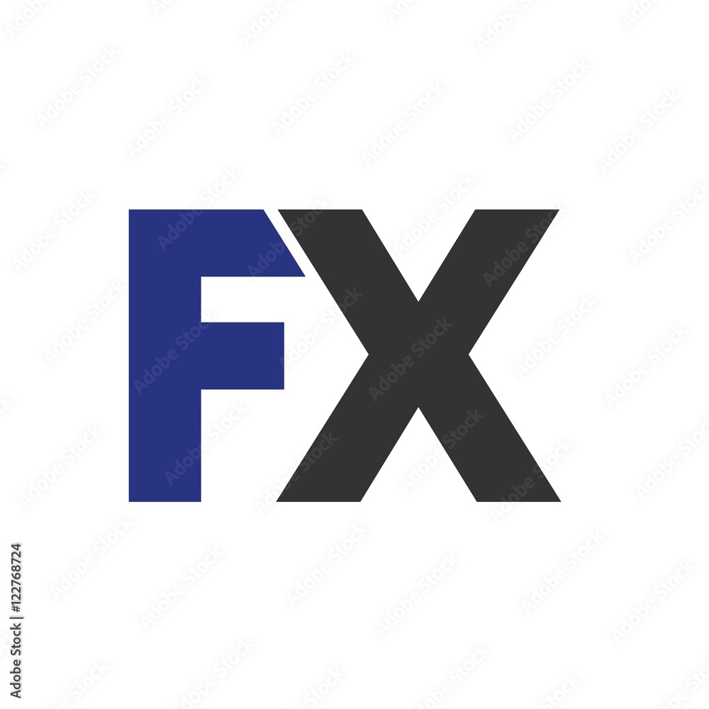 Fototapeta premium FX letter initial logo design