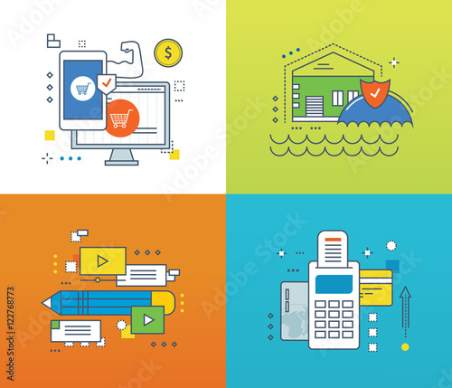 Concept - protection of payment, methods, insurance, video communications.