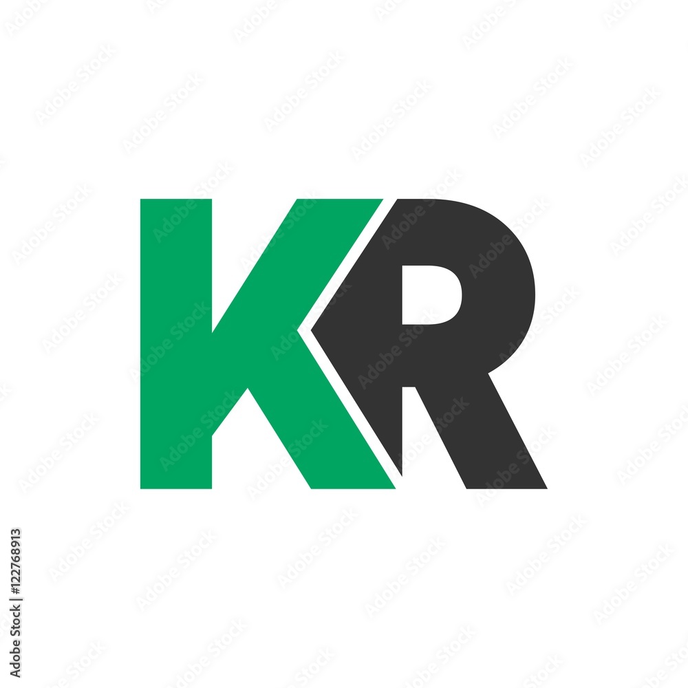Fototapeta premium KR letter initial logo design