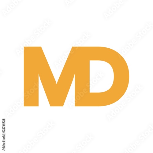 MD letter initial logo design