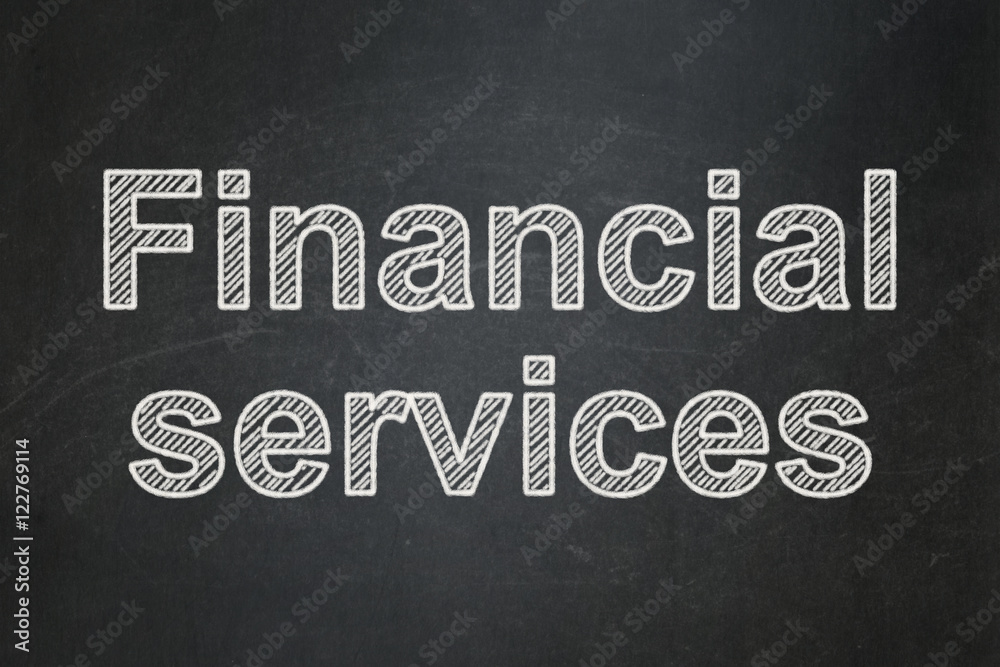 Obraz premium Banking concept: Financial Services on chalkboard background