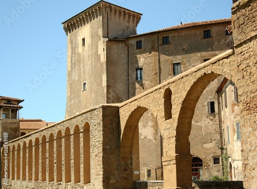 medicean acqueduct in Pitigliano, Tuscany, Italy photo