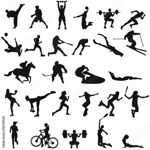 Set of different sports silhouettes