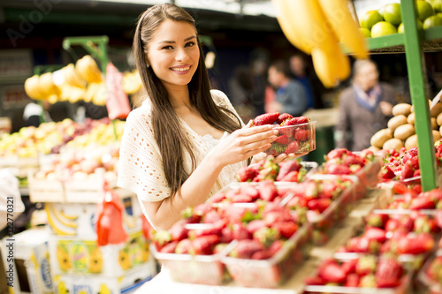 Young woman at market