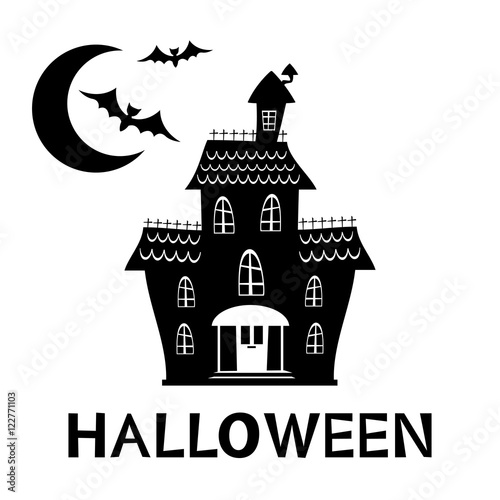 Halloween haunted house card